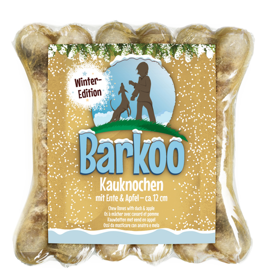 Barkoo Winter Edition tuggben med anka & äpple - 3 x 12 cm