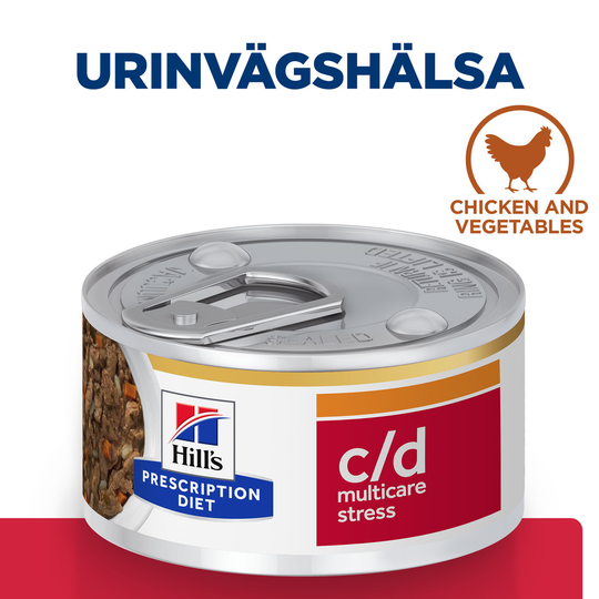 Prescription Diet c/d Multicare Stress Urinary Care Stew med Kyckling + Grönsaker - 24 st x 82 g