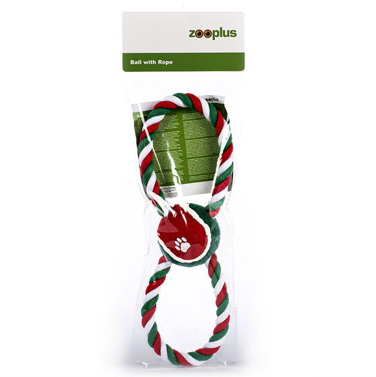 Boll med rep hundleksak - L 28 x B 6,4 x H 5 cm