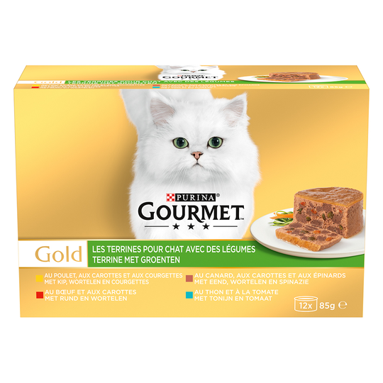 24 + 12 på köpet! 36 x 85 g Gourmet Gold - Terrine - med grönsaker