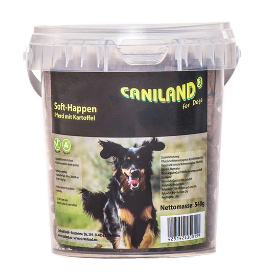 Blandat provpack: 2 x 540 g Caniland Soft, häst och struts! - 2 x 540 g