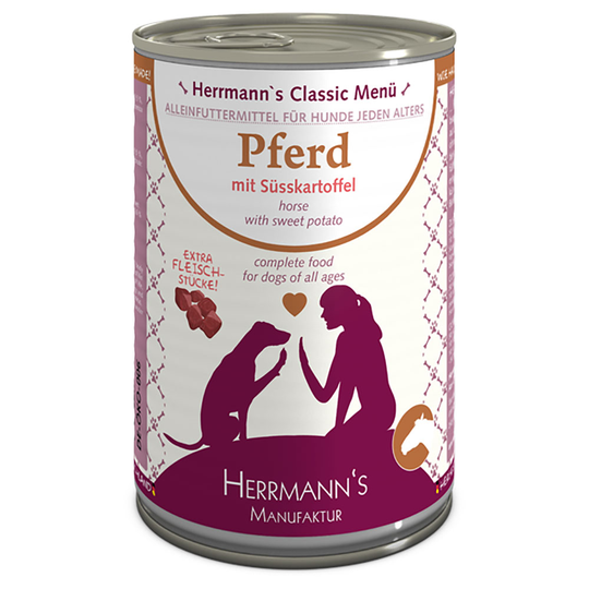 Herrmann's Meny Häst med sötpotatis - Ekonomipack: 12 x 400 g