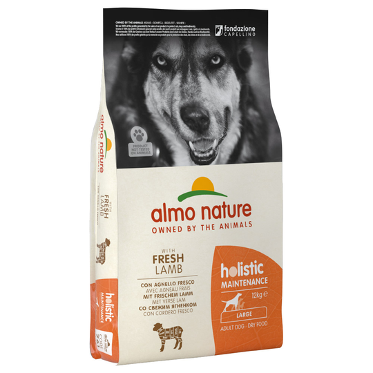 Ekonomipack: 2 / 3 påsar Almo Holistic Nature hundfoder - Adult Large Lamm & ris (2 x 12 kg)
