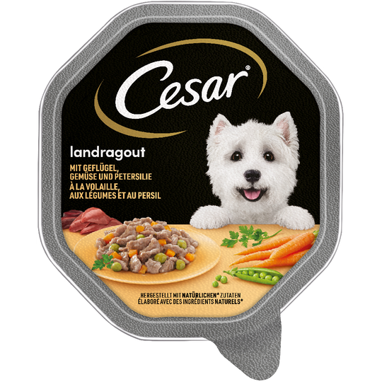 Ekonomipack: Cesar 56 x 150 g portionsform - Country Kitchen Fjäderfä och grönsaker i sås
