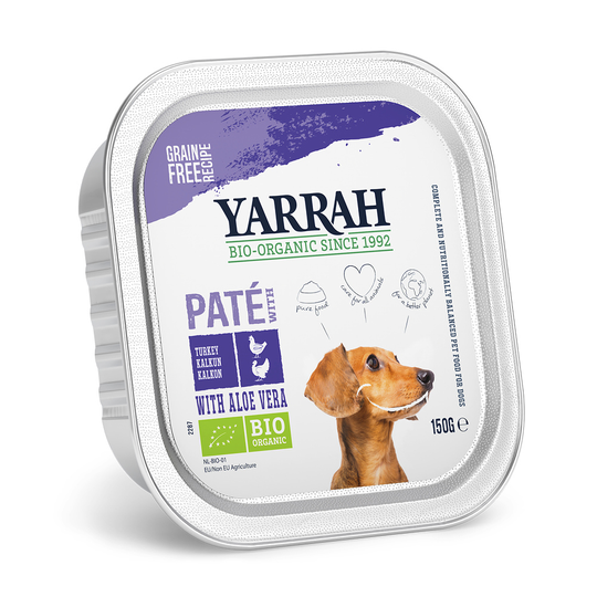 Yarrah Organic Paté - Eko-kalkon med eko-aloe vera 12 x 150 g