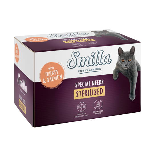 Kanonpris! Smilla Sterilised portionsform 6 x 100 g - Kalkon & lax