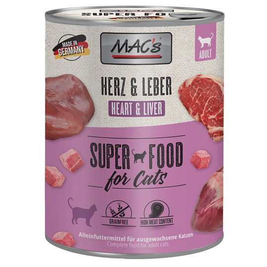 Ekonomipack: MAC's Cat våtfoder 24 x 800 g - Hjärta & lever