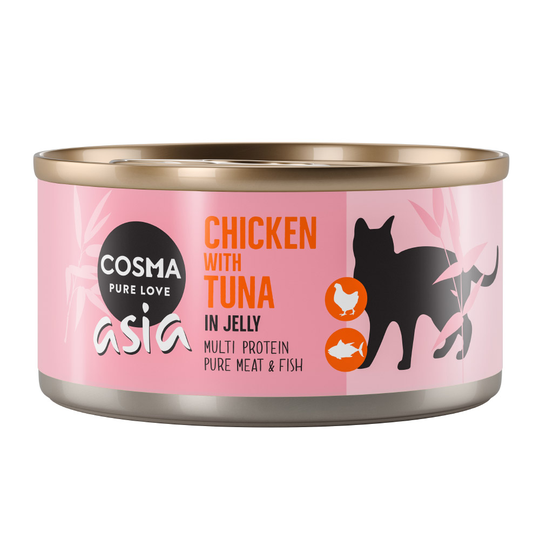 Ekonomipack: Cosma Asia in Jelly 24 x 170 g - Kyckling & tonfisk