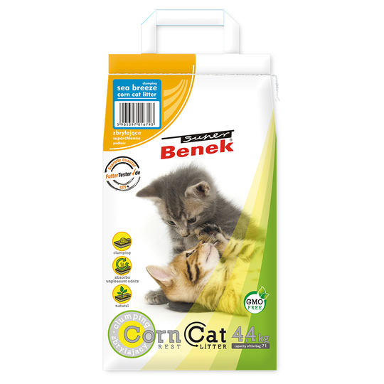 Ekonomipack: 2/3 påsar Super Benek kattsand - Corn Cat Ocean Breeze (3 x 7 l)