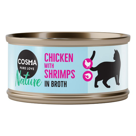 Ekonomipack: Cosma Nature 48 x 70 g - Kycklingbröst & räkor