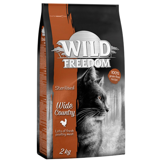 Ekonomipack: 3 x 2 kg Wild Freedom torrfoder Wide Country Sterilised - Poultry