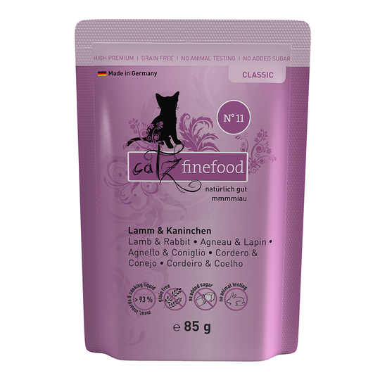 Ekonomipack: catz finefood portionspåse 64 x 85 g - Lamm & kanin