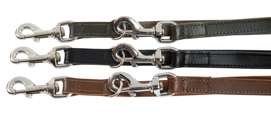 Leopet Classic Line Läderkoppel Multi 200 cm - Svart
