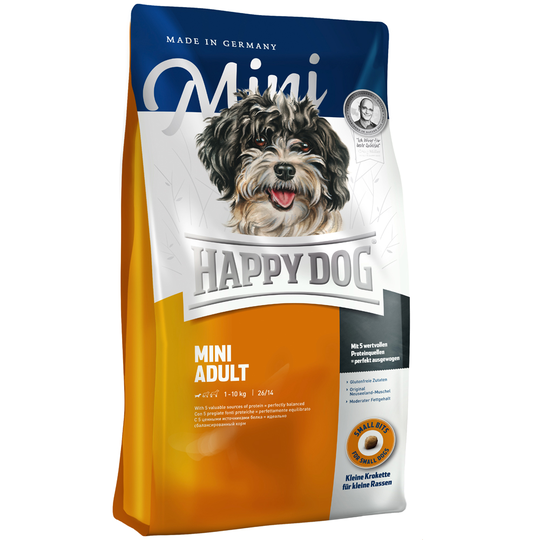 Ekonomipack: 2 x stora påsar Happy Dog Supreme till lågt pris! - Adult Mini (2 x 4 kg)