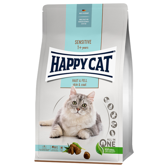 Happy Cat Sensitive Skin & Coat - Ekonomipack: 2 x 4 kg