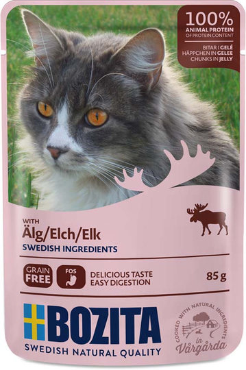 Älg i gelé för katt - 12 st x 85 g
