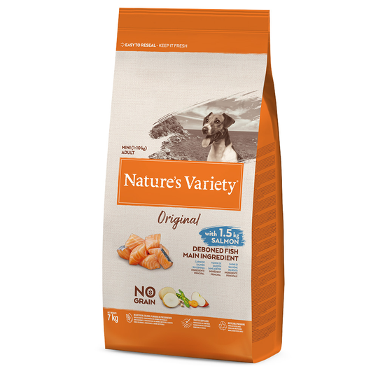 Nature's Variety Original No Grain Mini Adult Salmon - Ekonomipack: 2 x 7 kg