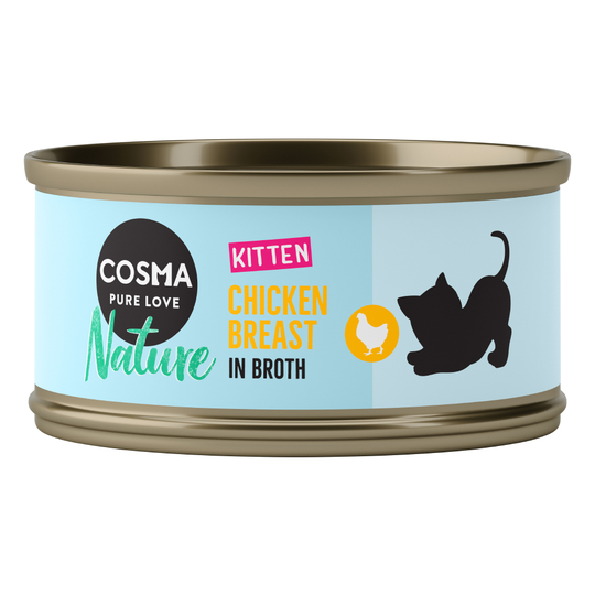 Ekonomipack: Cosma Nature Kitten 24 x 70 g - Kyckling