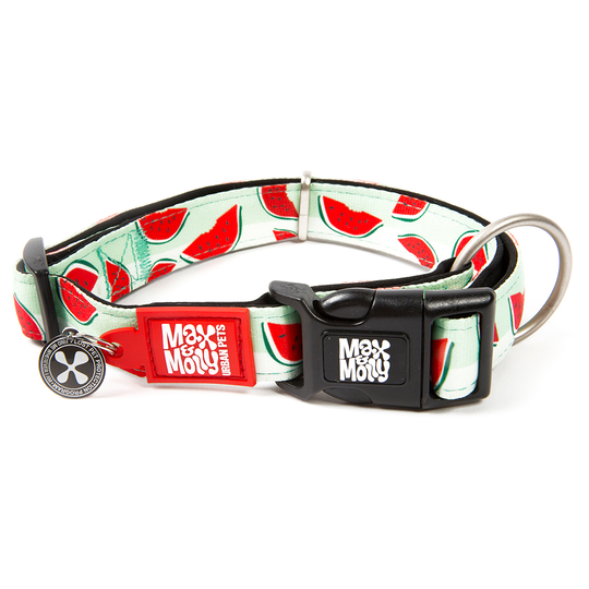 Max & Molly Smart ID Watermelon halsband - Stl. M: 34-55 cm halsomfång, B 20 mm