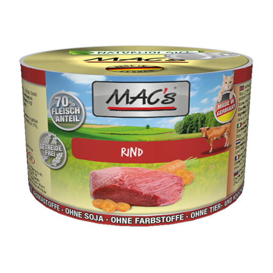 Ekonomipack: MAC's Cat kattfoder 24 x 200 g - Nötkött