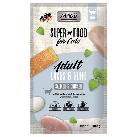 Ekonomipack: MAC's Cat Pouch 24 x 100 g - Lax & kyckling