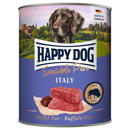 Ekonomipack: Happy Dog Sensible Pure 12 x 800 g - Italy (buffel pur)
