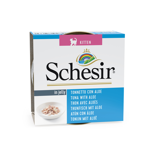 Ekonomipack: Schesir gelé 48 x 85 g Kitten: Tonfisk & Aloe