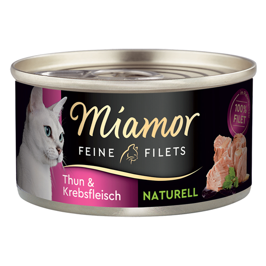 Ekonomipack: Miamor Fine Filets Naturelle 24 x 80 g - Tonfisk & krabbkött