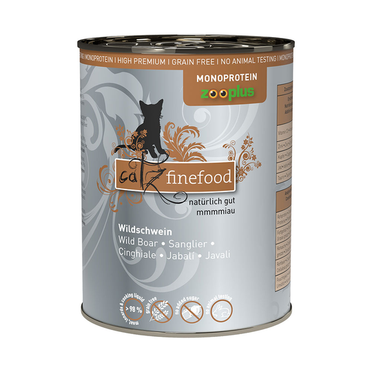 catz finefood Monoprotein zooplus 6 x 400 g - Vildsvin