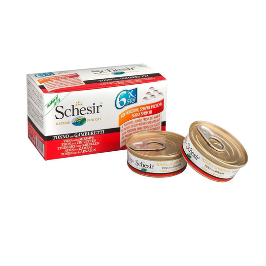 Schesir Adult Multipack Tonfisk & Räkor i Gelé 6 x 50 g