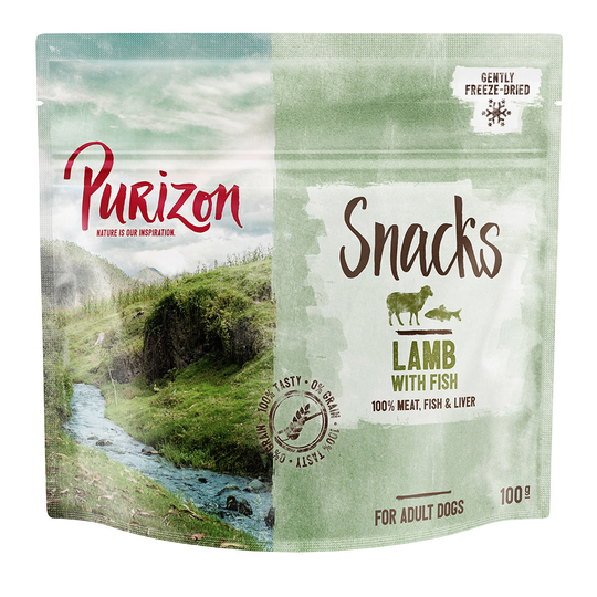 100 g Purizon Snacks hundgodis till prova-på-pris! - Lamm & fisk