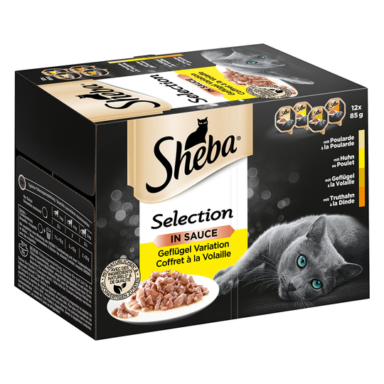 Jumbo ekonomipack: Sheba 96 x 85 g portionsform i blandpack - Selection in Sauce