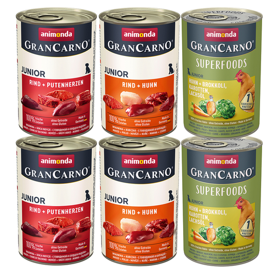 Animonda GranCarno Junior Mixpaket - 6 x 400 g Mix (3 sorter)