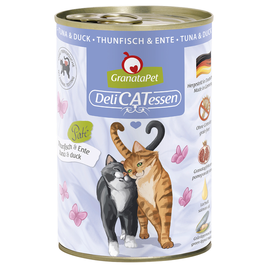 Ekonomipack: GranataPet DeliCatessen 24 x 400 g Tonfisk & anka