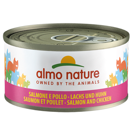 Ekonomipack: Almo Nature 24 x 70 g - Lax & kyckling i gelé