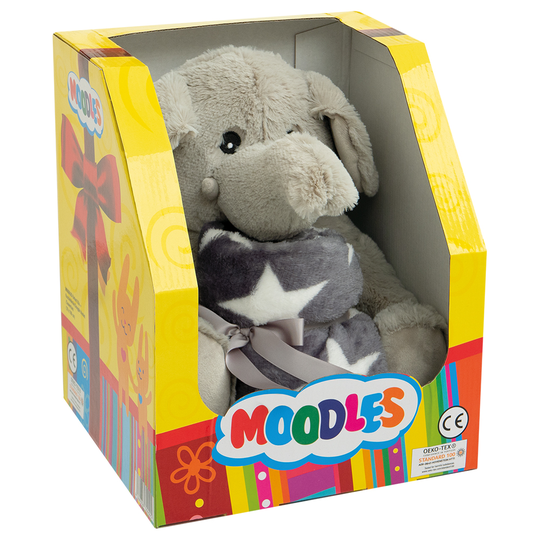 Petlando Moodles Ella Elephant med filt - L 26 x B 26 x H 30 cm