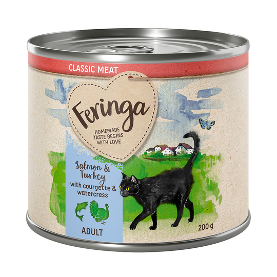 Feringa Classic Meat Menu 6 x 200 g - Lax & kalkon med zucchini & krasse