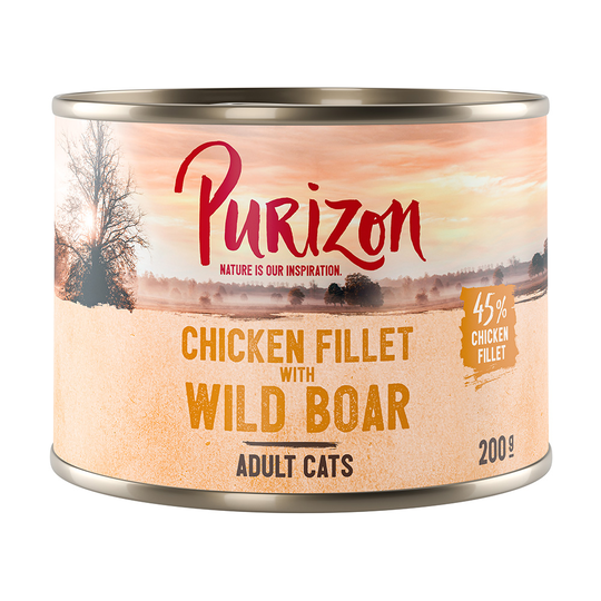 5 + 1 på köpet! Purizon Adult 6 x 200 g - Chicken with Wild Boar