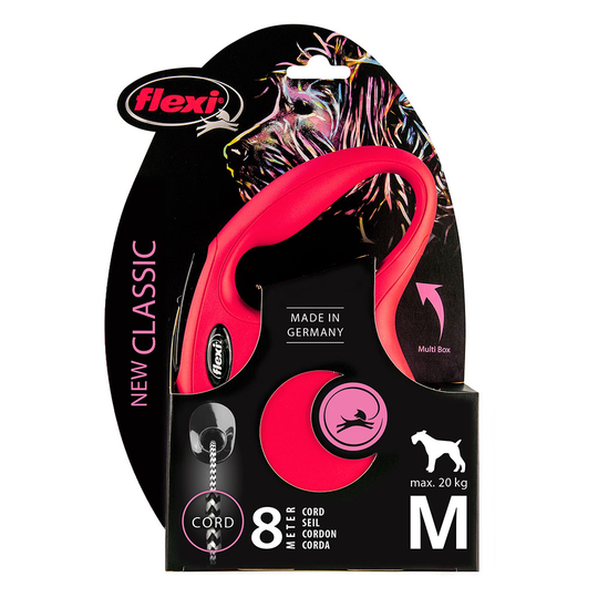 flexi New Classic repkoppel rött, 8 m - M: upp till 20 kg