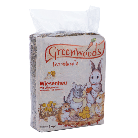 Blandat provpack: Greenwoods ängshö - Maskros 1 kg