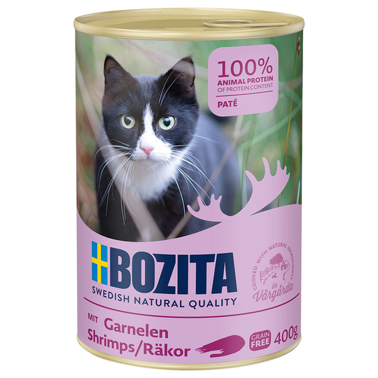 Bozita våtfoder på burk 12 x 400 g - Räkor paté