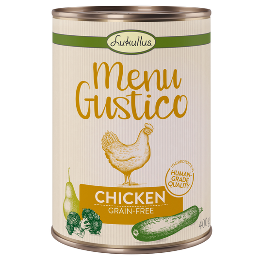Lukullus Menu Gustico - Kyckling med broccoli, zucchini & päron - 6 x 400 g