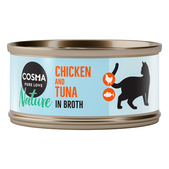 Ekonomipack: Cosma Nature 24 x 70 g - Kycklingbröst & tonfisk