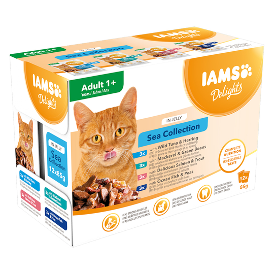 IAMS Delights Adult i gelé 12 / 24 x 85 g - Sea Mix 12 x 85 g