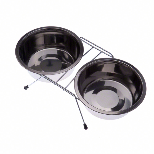 Dubbelskål med ställ - 2 x 750 ml l, Ø 16 cm
