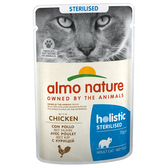 Almo Nature Holistic Sterilised portionspåse - 12 x 70 g med kyckling