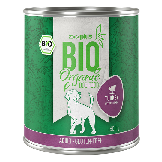 Ekonomipack: zooplus Bio 24 x 800 g - Eko-kalkon med eko-zucchini (glutenfritt)