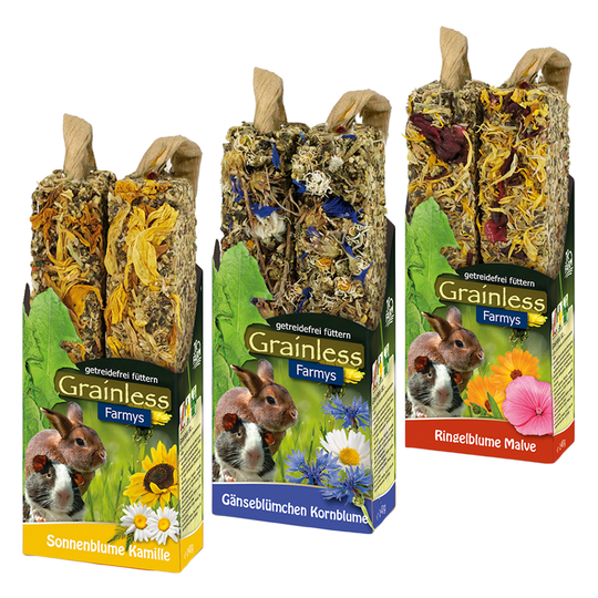 Blandpack: Jr Farm Farmys Grainless - 3 x 2 sticks (3 sorter á 140 g)