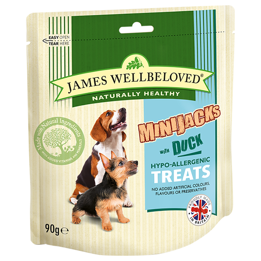 James Wellbeloved Minijacks Dog Treats - Ekonomipack: Duck & Rice (3 x 90g)