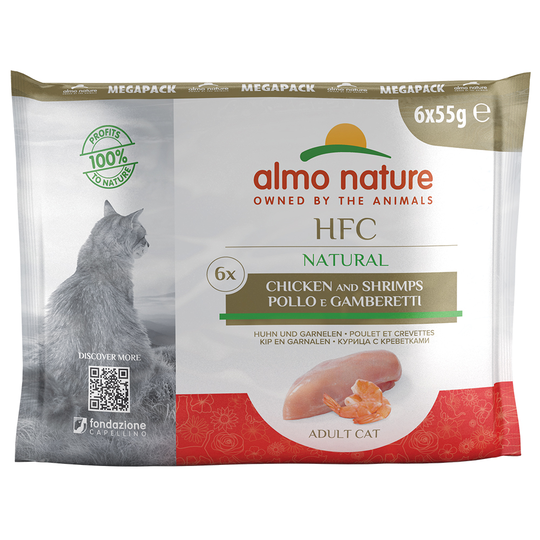 Almo Nature HFC Pouch 6 x 55 g - Kyckling & räkor